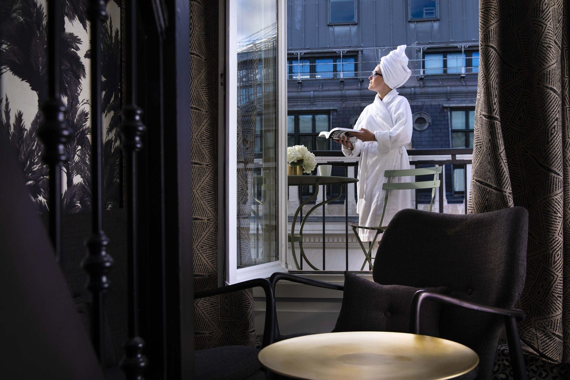 The duplex suit with 2 terraces close to the Garnier Opera at the Gramont hotel Paris