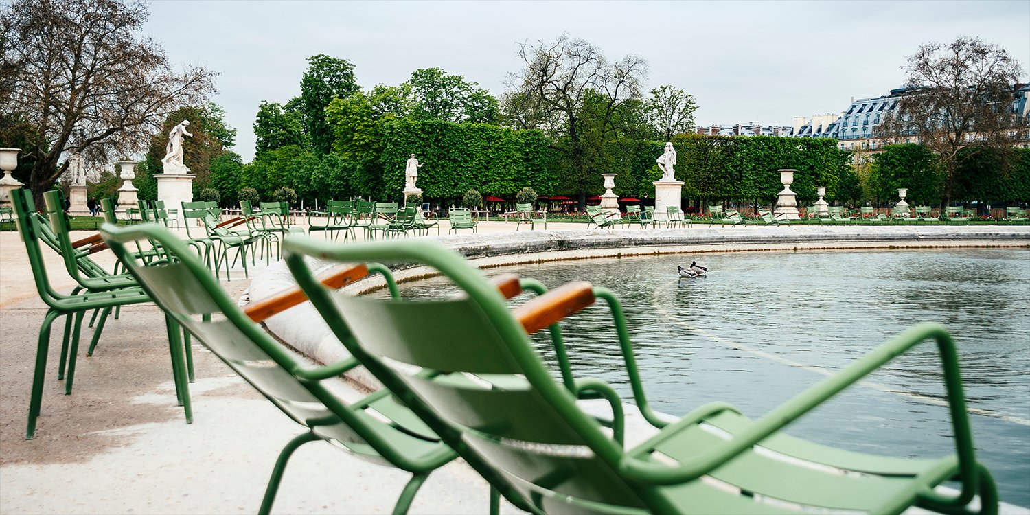 Jardin des tuileries in Paris, 15 minutes walk from Hotel Gramont