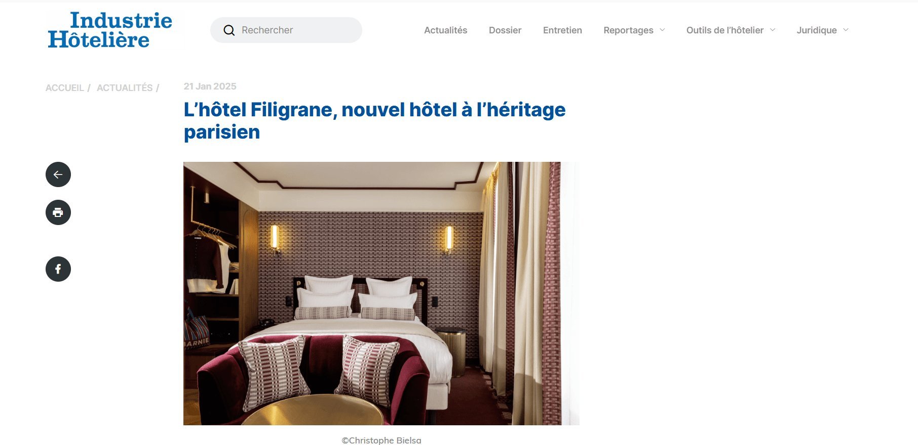 Filigrane Hotel | Articles presse