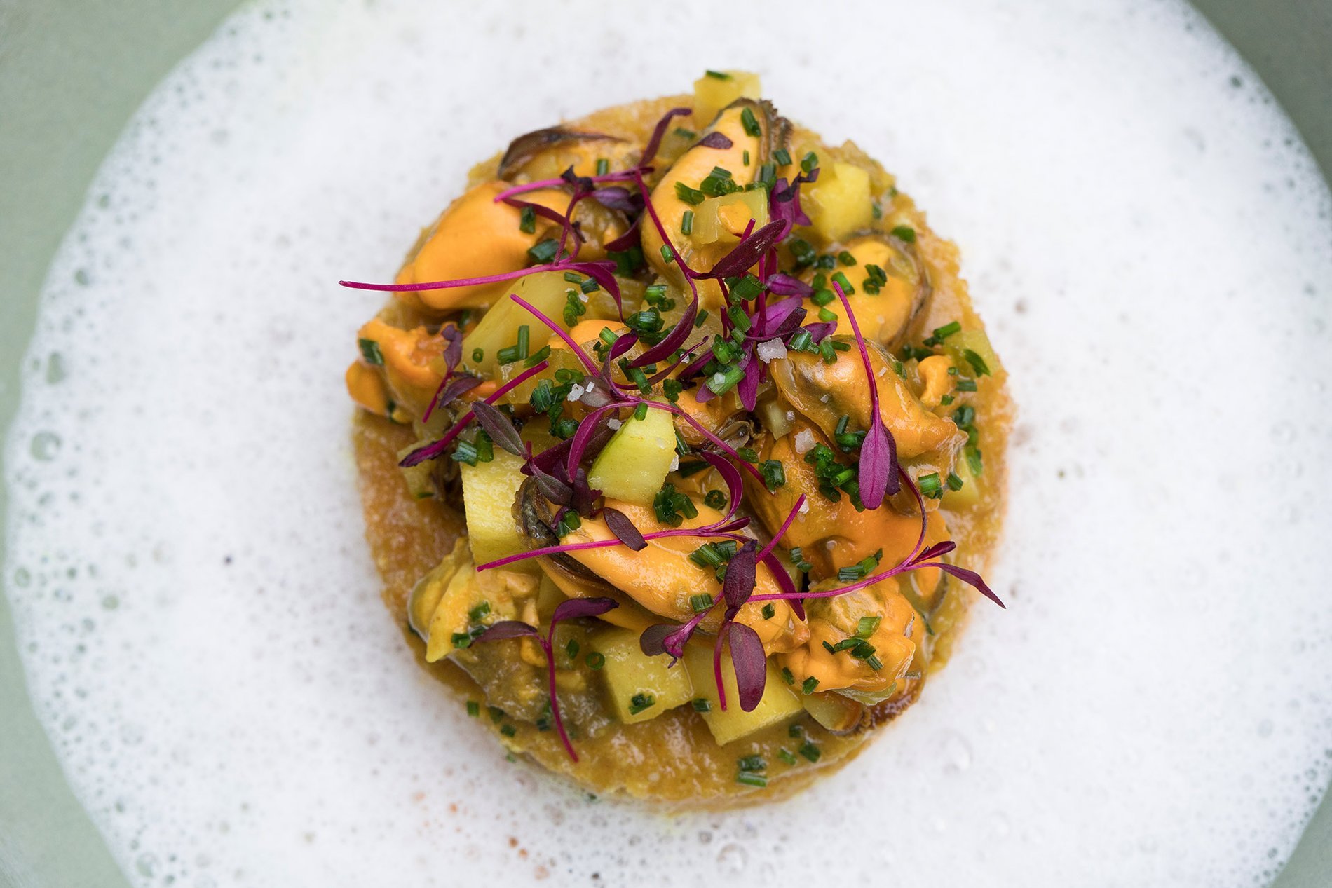 Michelin-recognized gastronomy: refined dish from Odette urban inn.