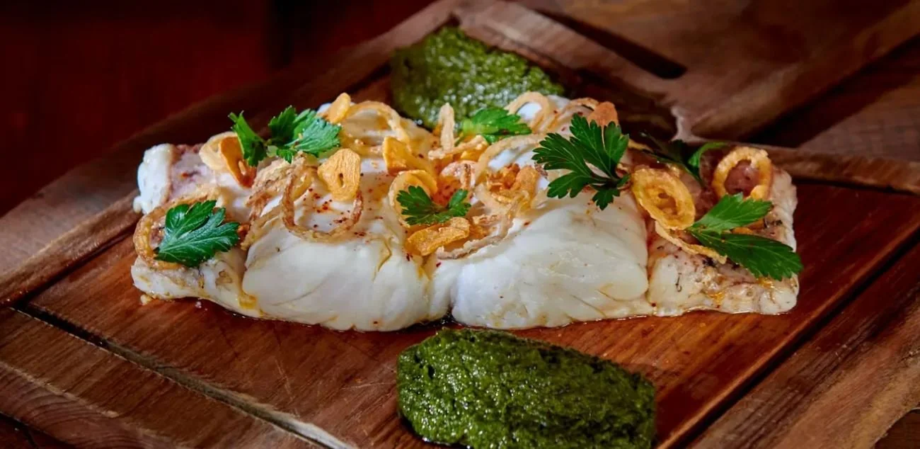 Hake fish at Joia, close to Hôtel Gramont, Paris 2nd