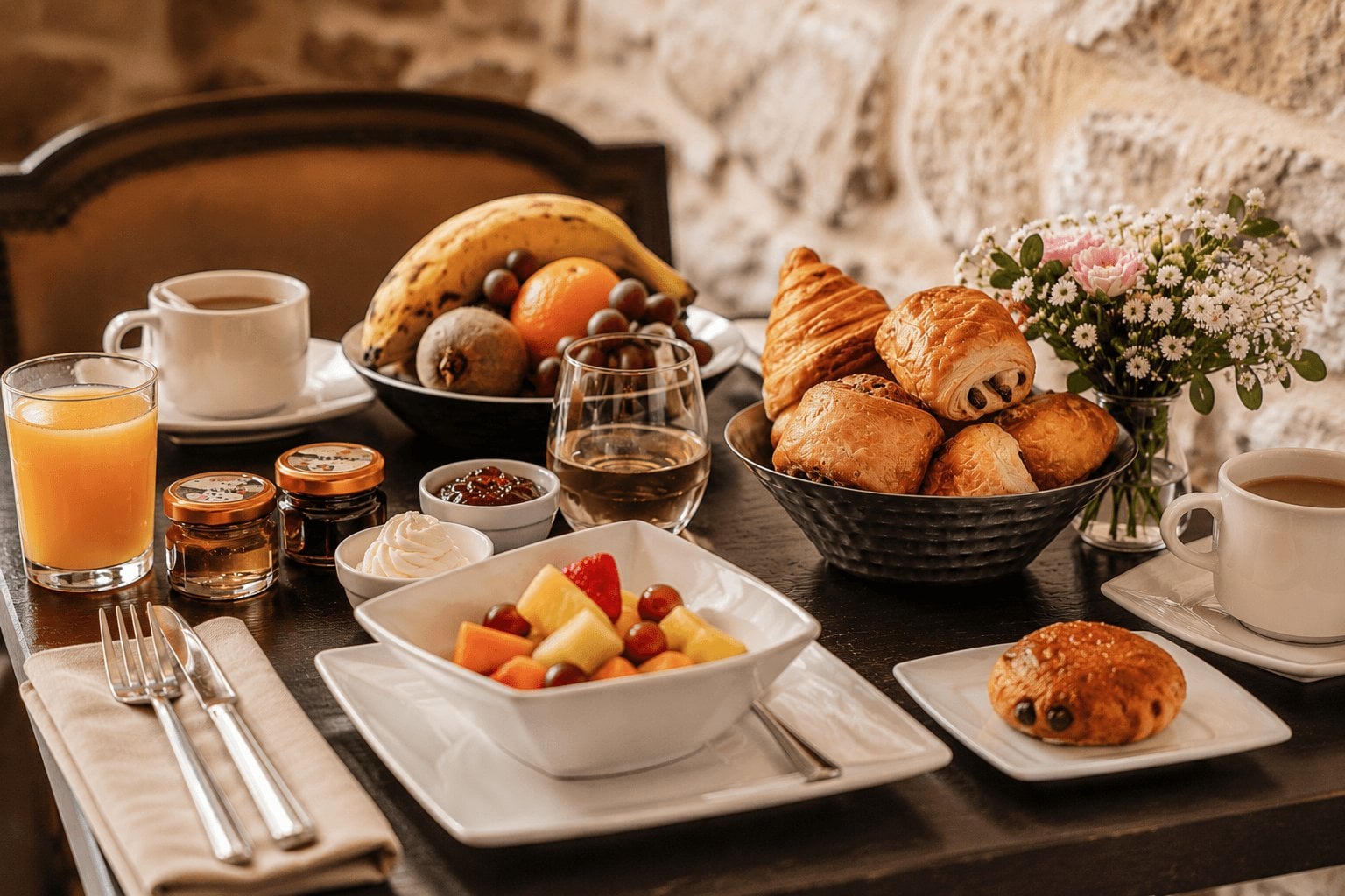 Petit-déjeuner - Hôtel Saint-Louis Marais - Hôtel de Charme Paris Marais
