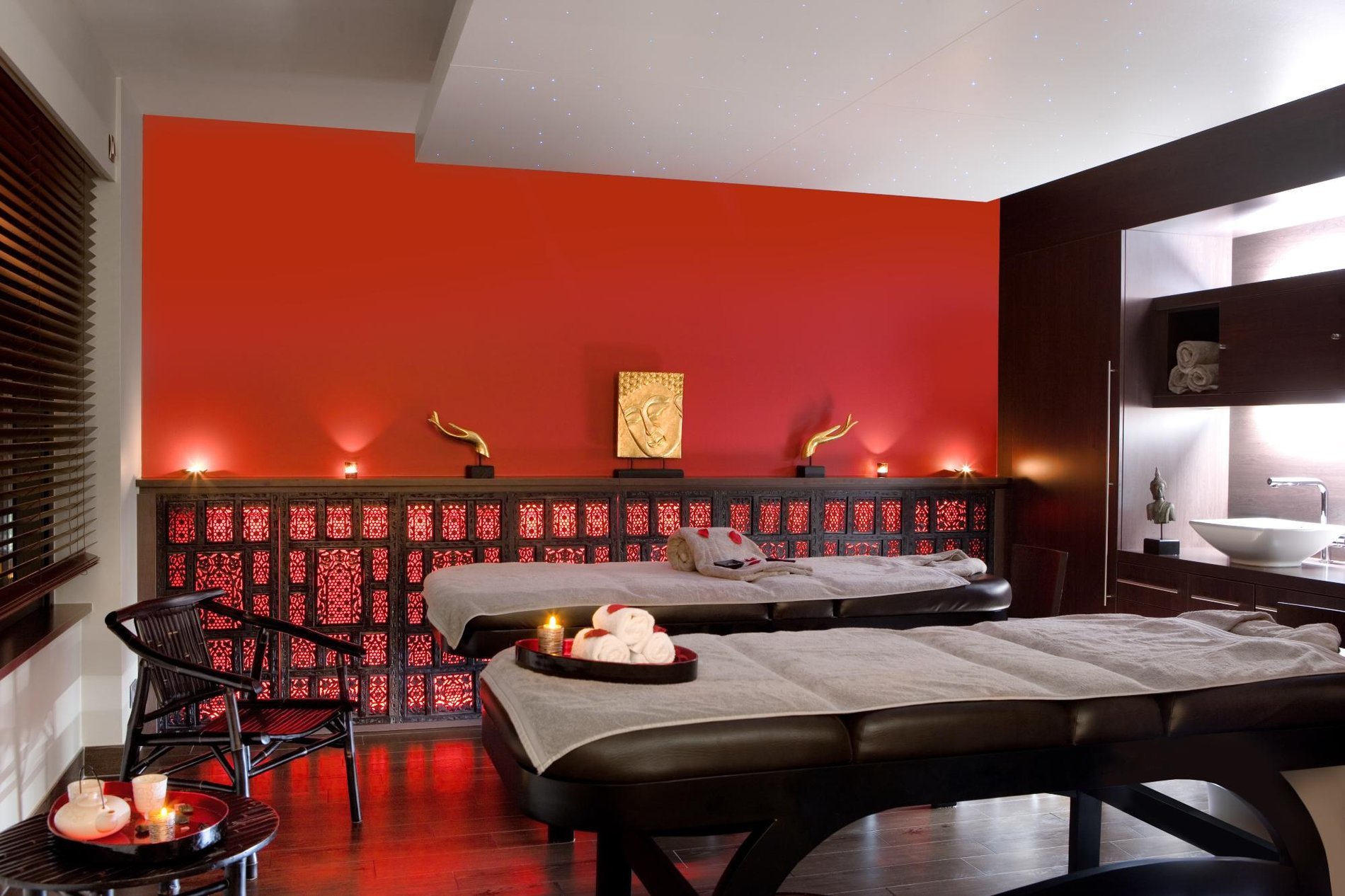 Massage room at the spa of Martin's Château du Lac hotel.