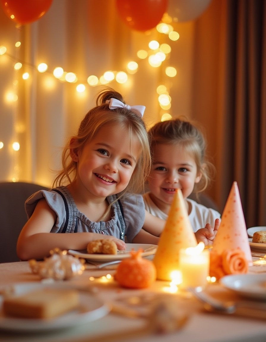 Due bambini a una festa di compleanno al Jupiter Lisboa Hotel