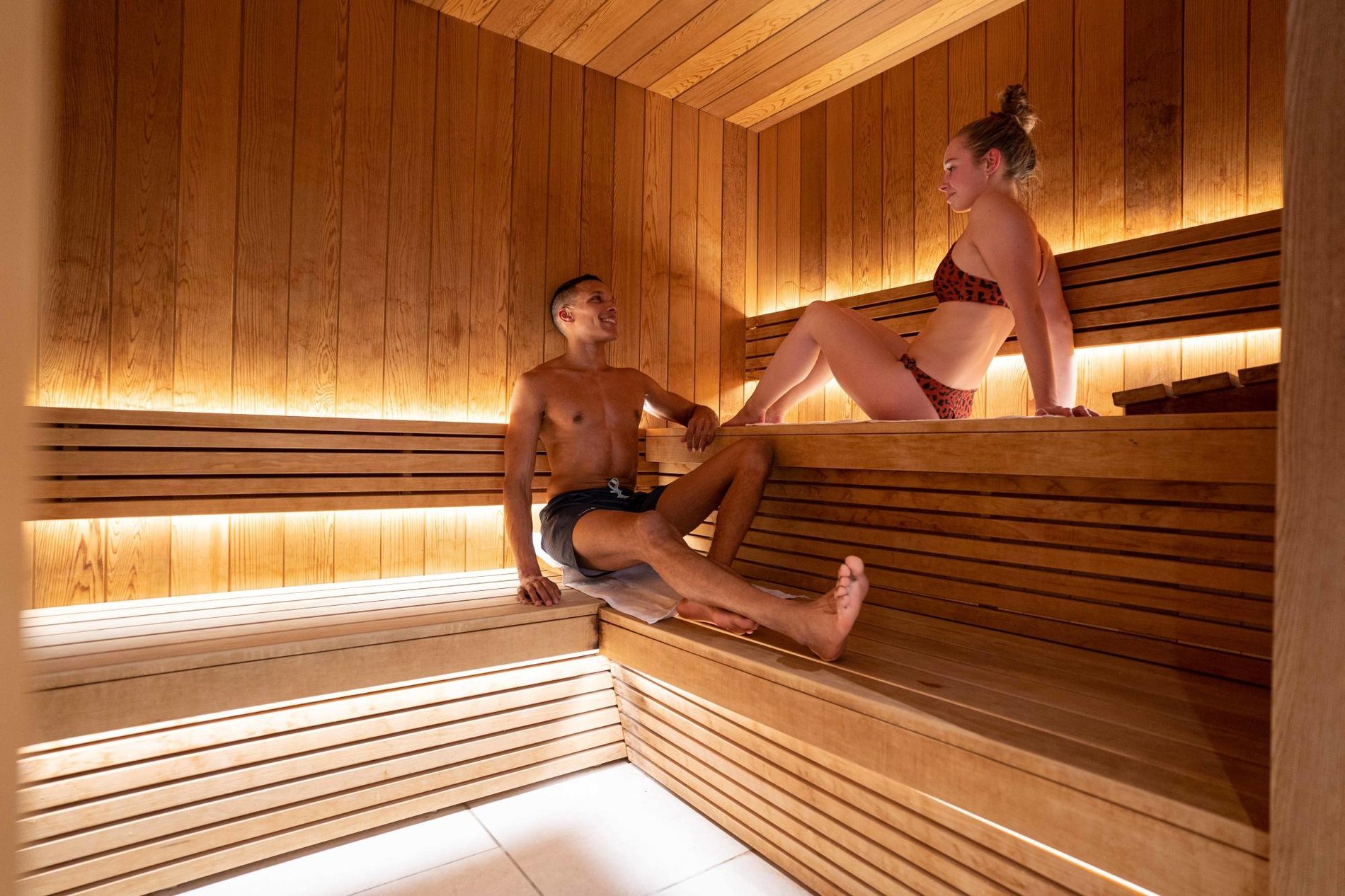 Relaxing moment in the sauna at Martin's Hotels spa.
