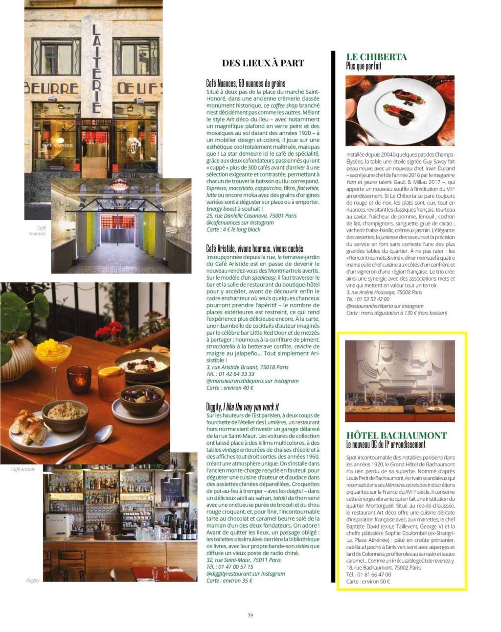Hotel Bachaumont | Bachaumont press kit