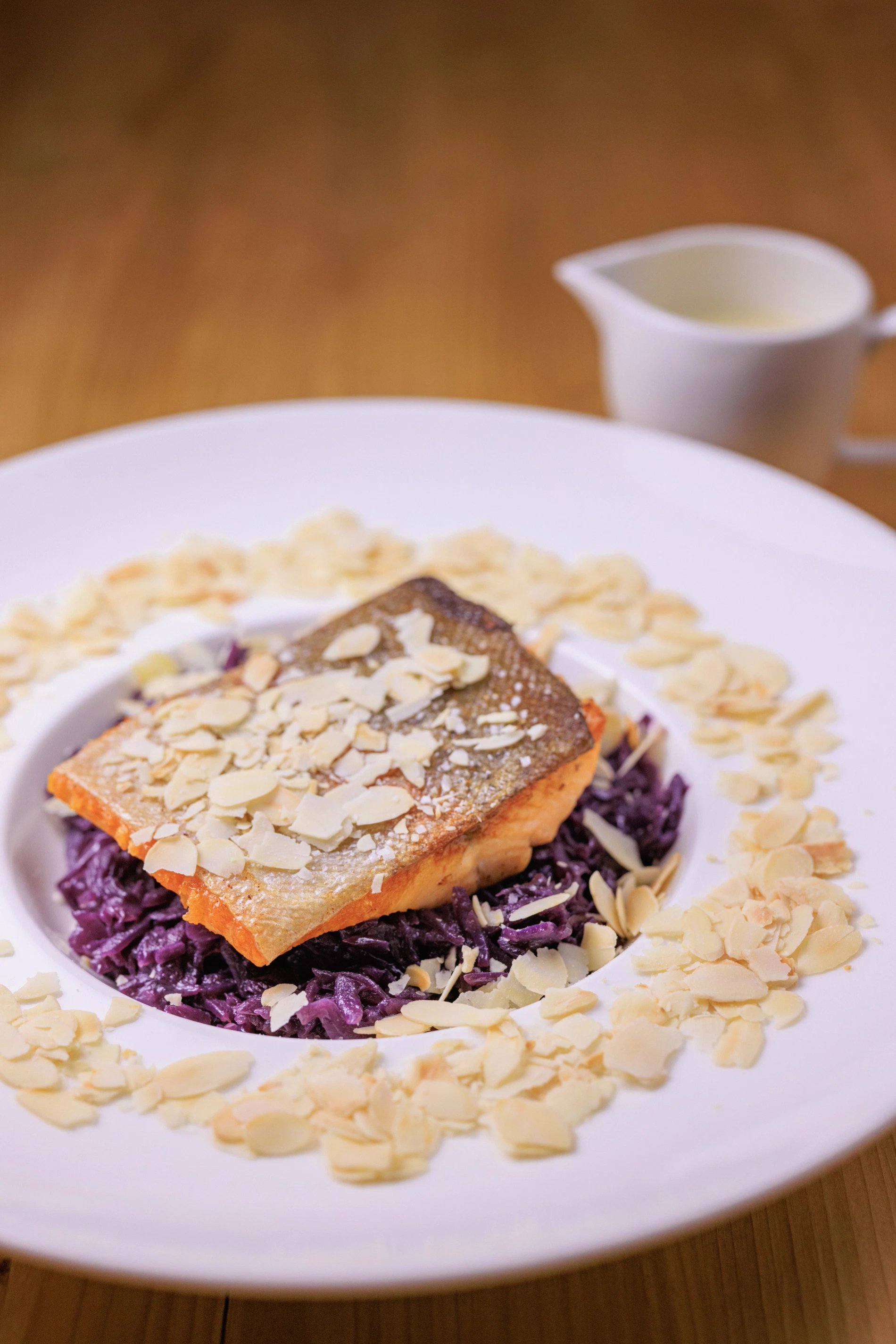 Trout, local fish, red cabbage, home cooking, restaurant du Dahu, hotel restaurant, fresh produce