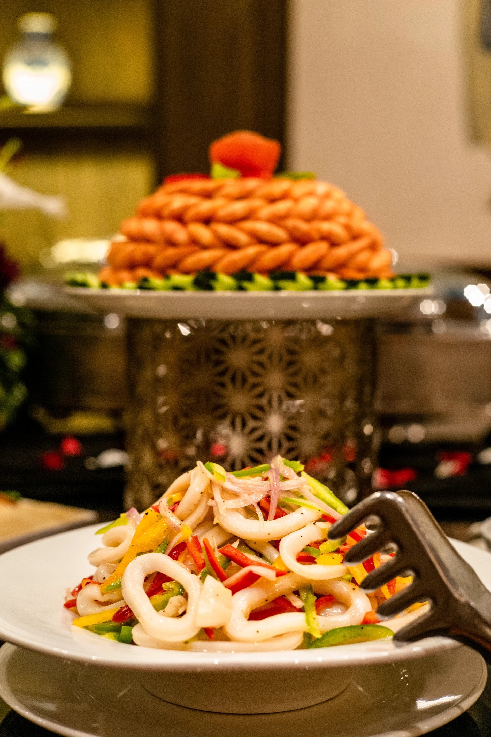 Buffet de fruits de mer et salades fraîches au restaurant L’Oasis du Berbère Palace