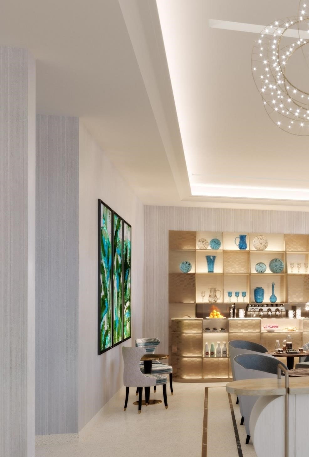 Maison Albar - Le Victoria | View of the lobby with decorated bookshelf