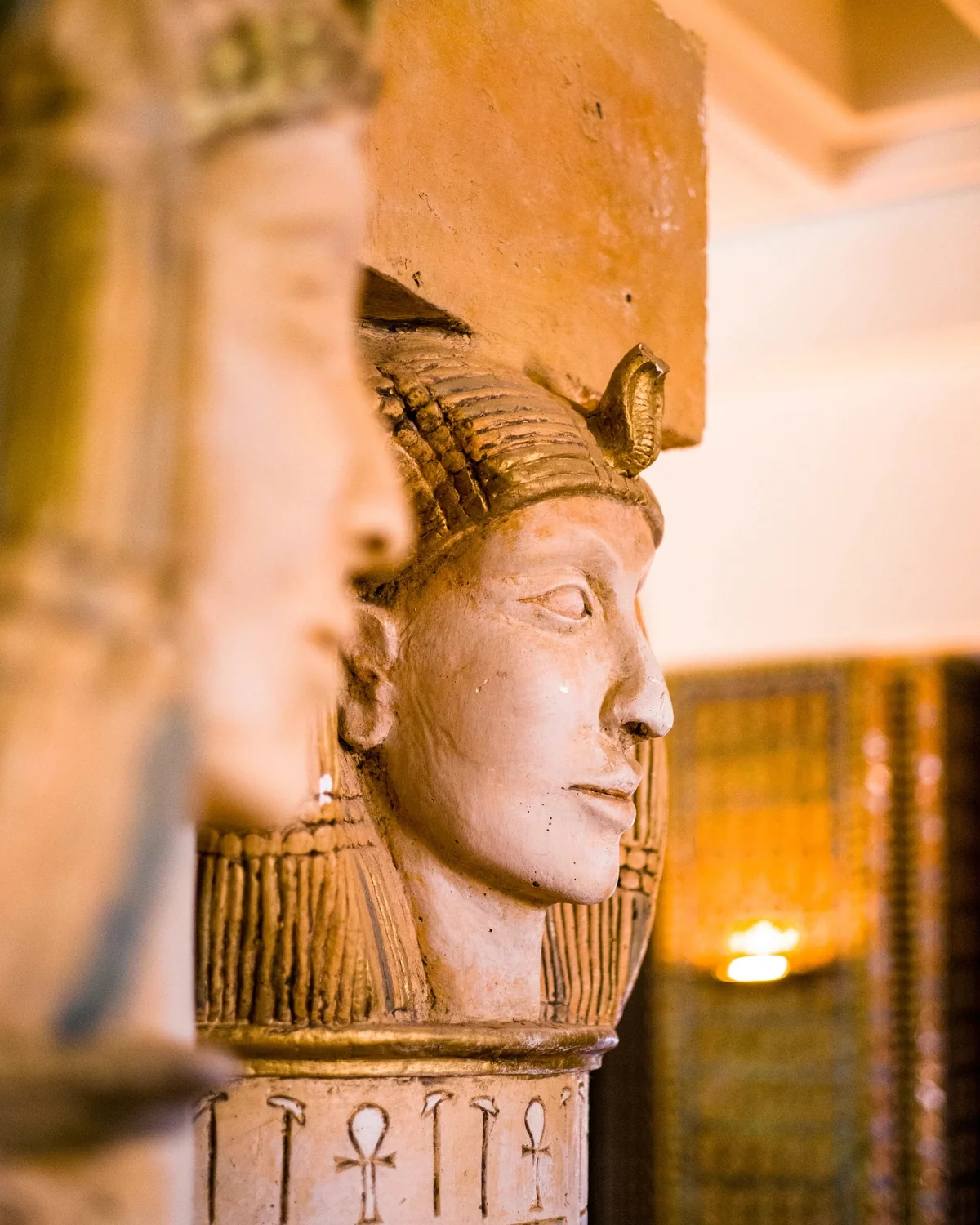 Le Berbère Palace, Close-up of an antique statue in the decoration of Berbère Palace