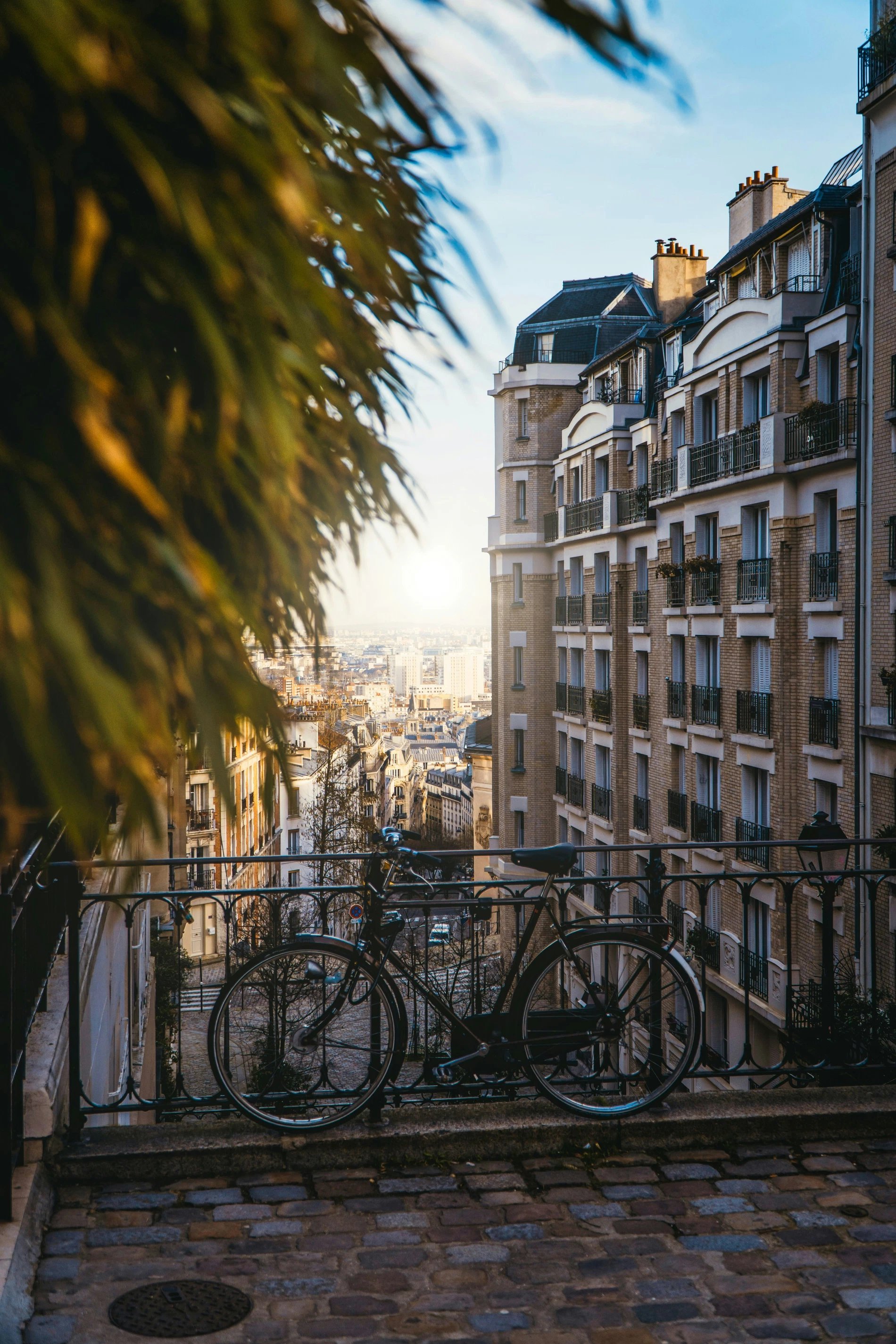 Corner of a Parisian building, artistic black and white perspective, Hotel Chamar spirit.