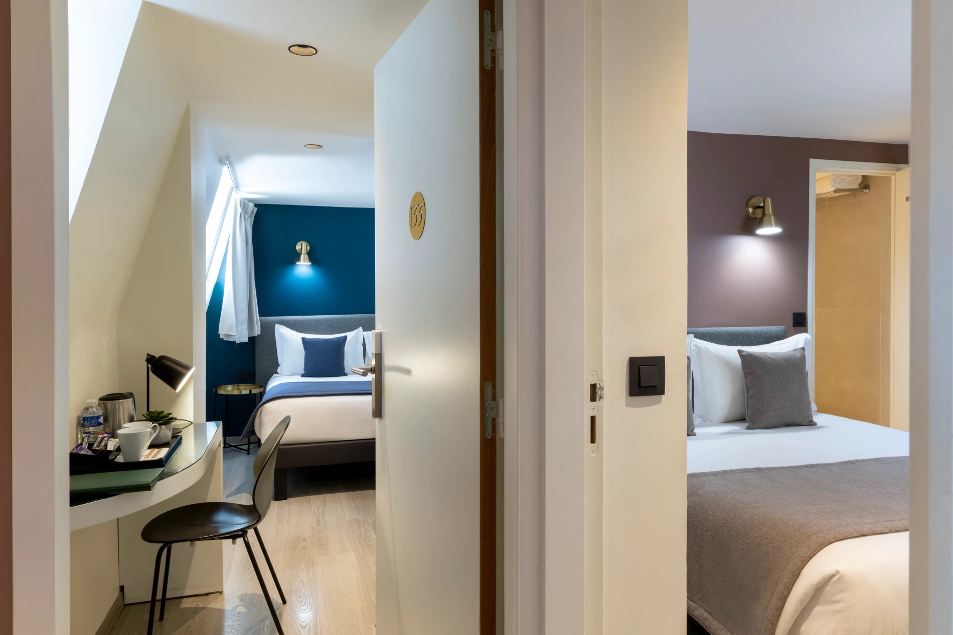 Hotel Brady Connecting Rooms Desk Kettle