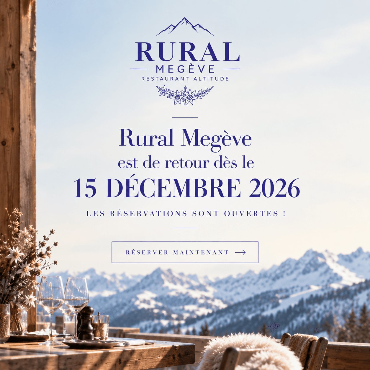 Rural Megève - Réouverture le 15 décembre 2026