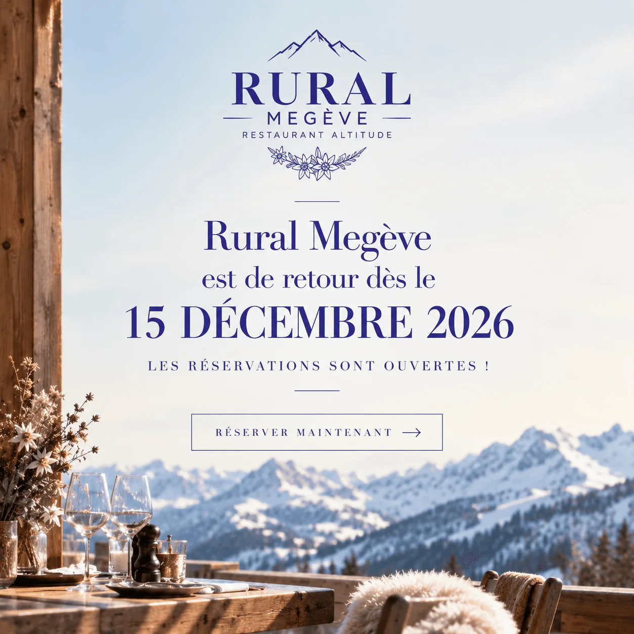 Rural Megève - Réouverture le 15 décembre 2026