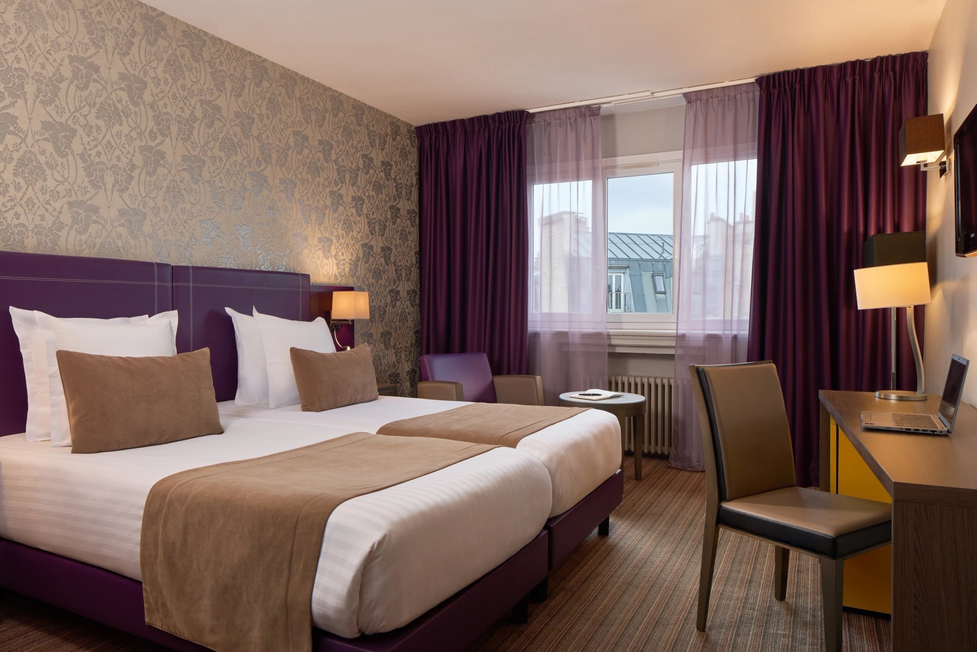 Chambre Supérieure Lits Jumeaux au Timhotel Opéra Blanche Fontaine