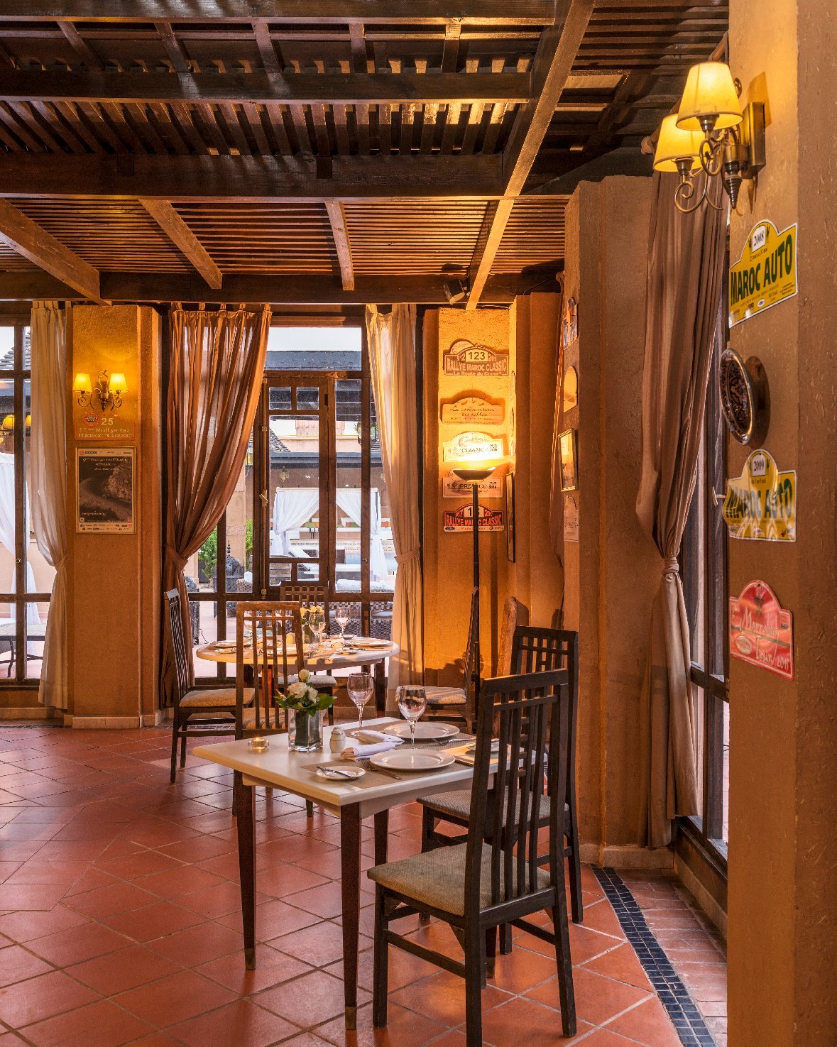 Salle conviviale du restaurant italien au Berbère Palace