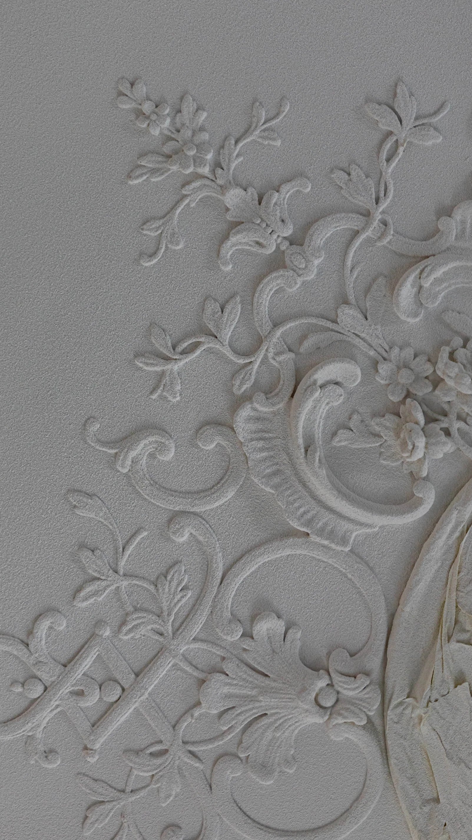 Détail architectural sculpté des extérieurs de la Villa des Vignes