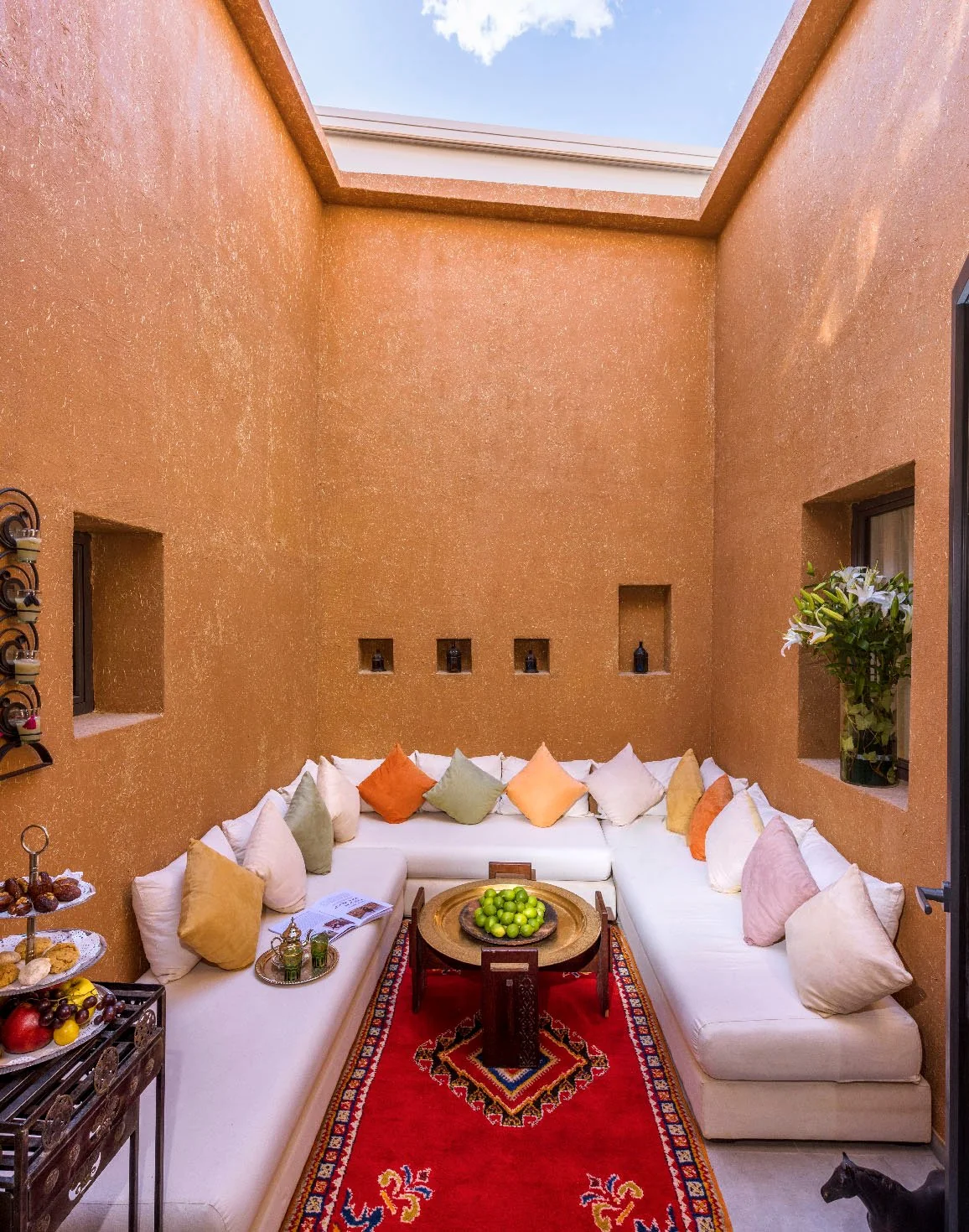 Patio lumineux de la Suite Grand Vizir au Berbère Palace à Ouarzazate