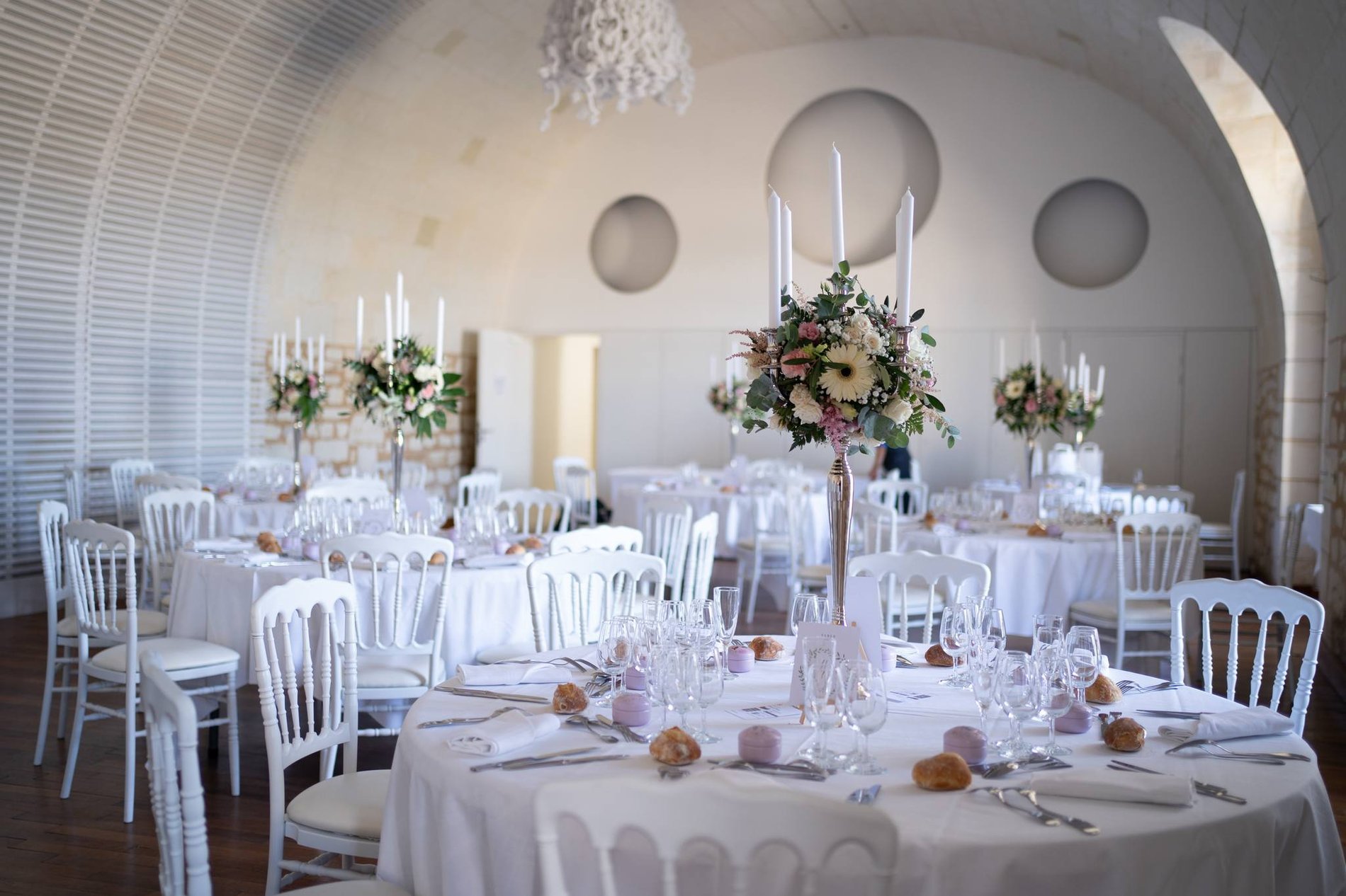 Salle de réception de mariage au château touraine.