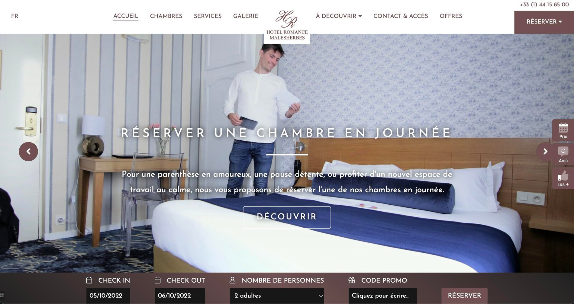 MMCréation Agency | Portfolio Hôtel Romance Malesherbes