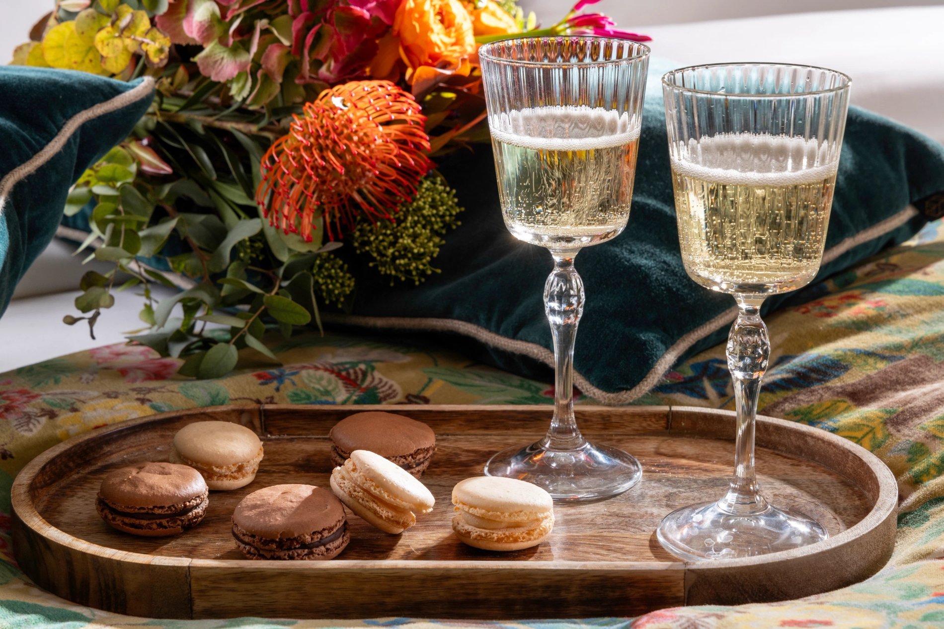 Hotel Maxim Quartier Latin Romantic Package Macarons Champagne Bouquet of Flowers