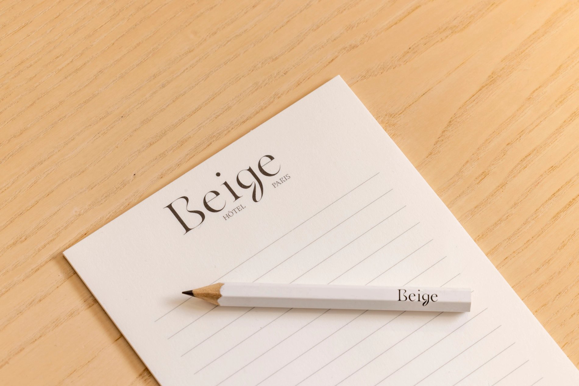 Hotel Beige notepad pencil