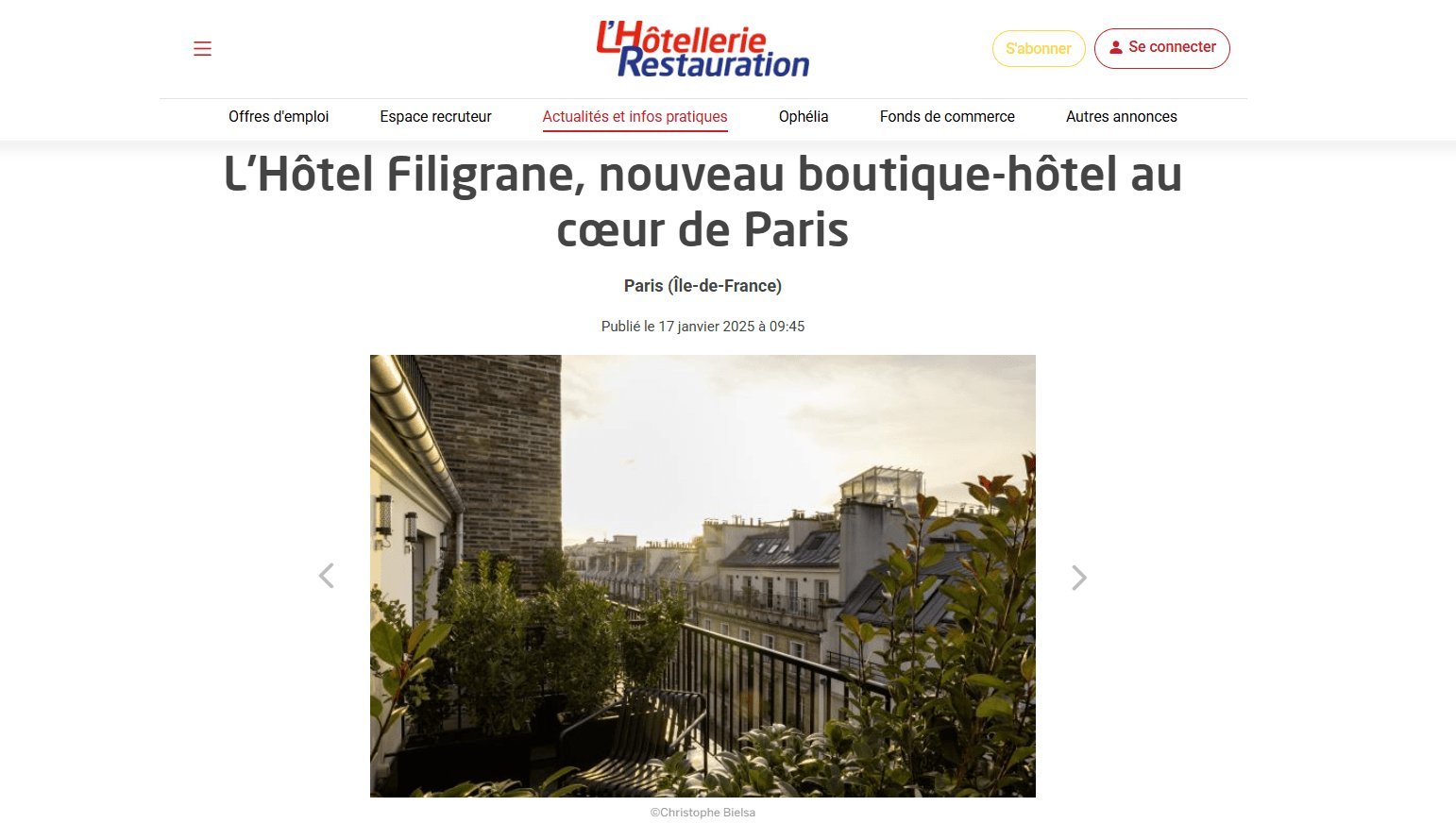 Filigrane Hotel | Articles presse