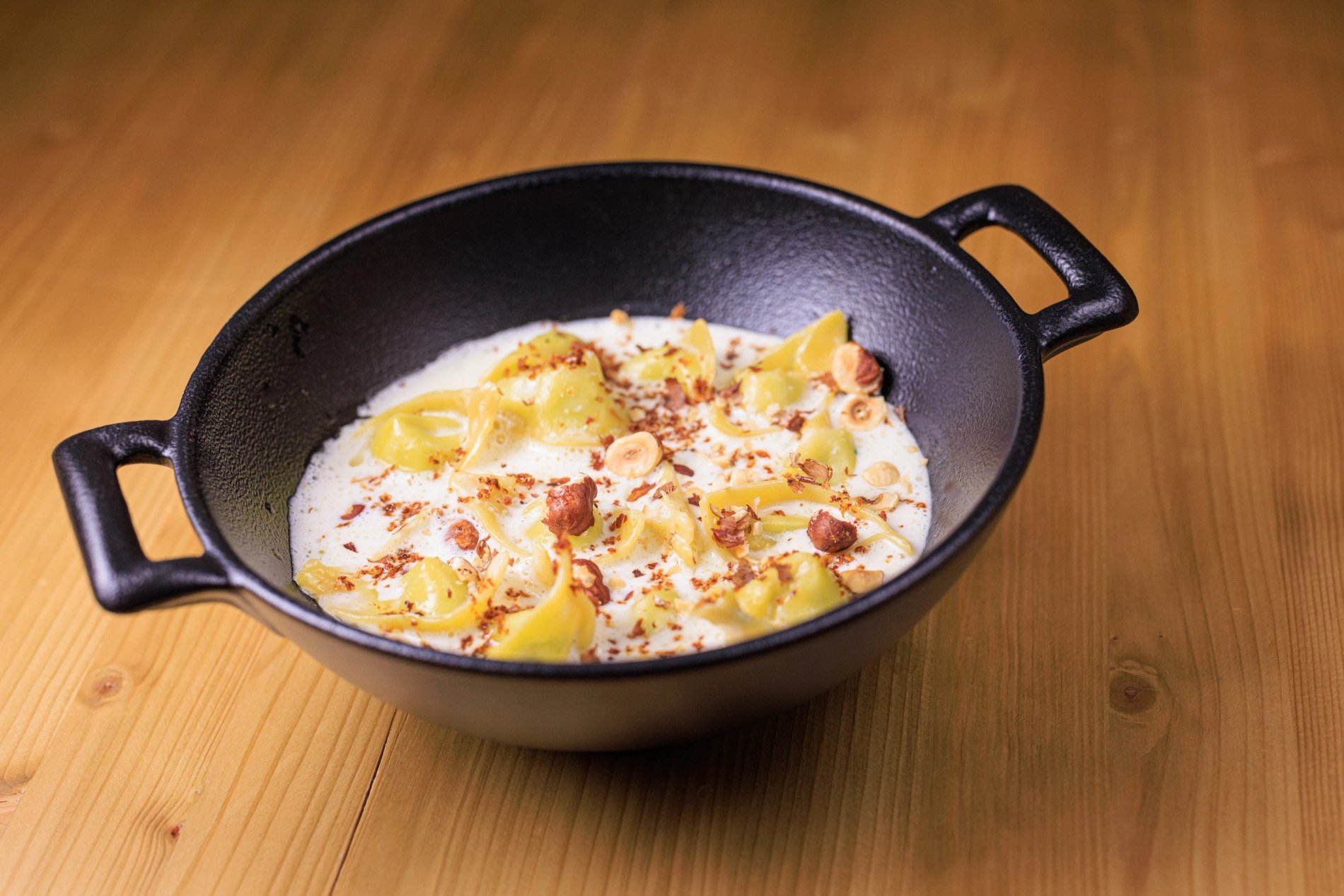 Homemade ravioli, homemade pasta, homemade cooking, local produce, local cuisine, restaurant du Dahu, dinner, hotel restaurant, tasty dish