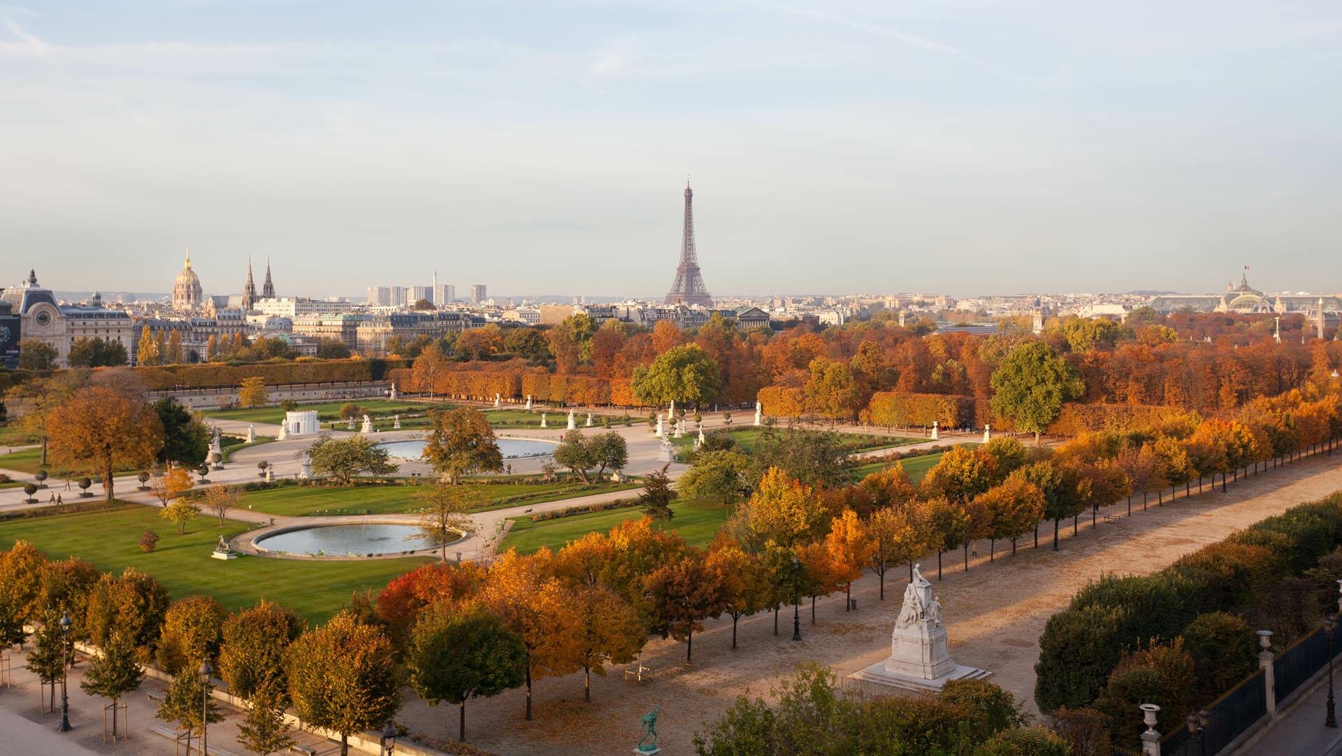 Vue sur la Tour Eiffel et le jardin des Tuileries