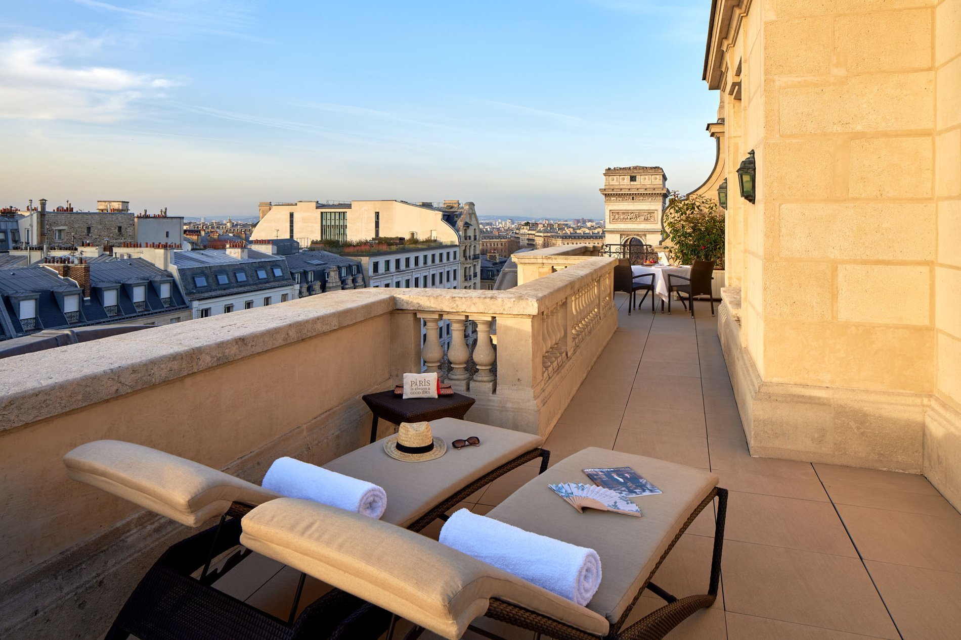 Hôtel Raphael | View from Arc de Triomphe terrace suite