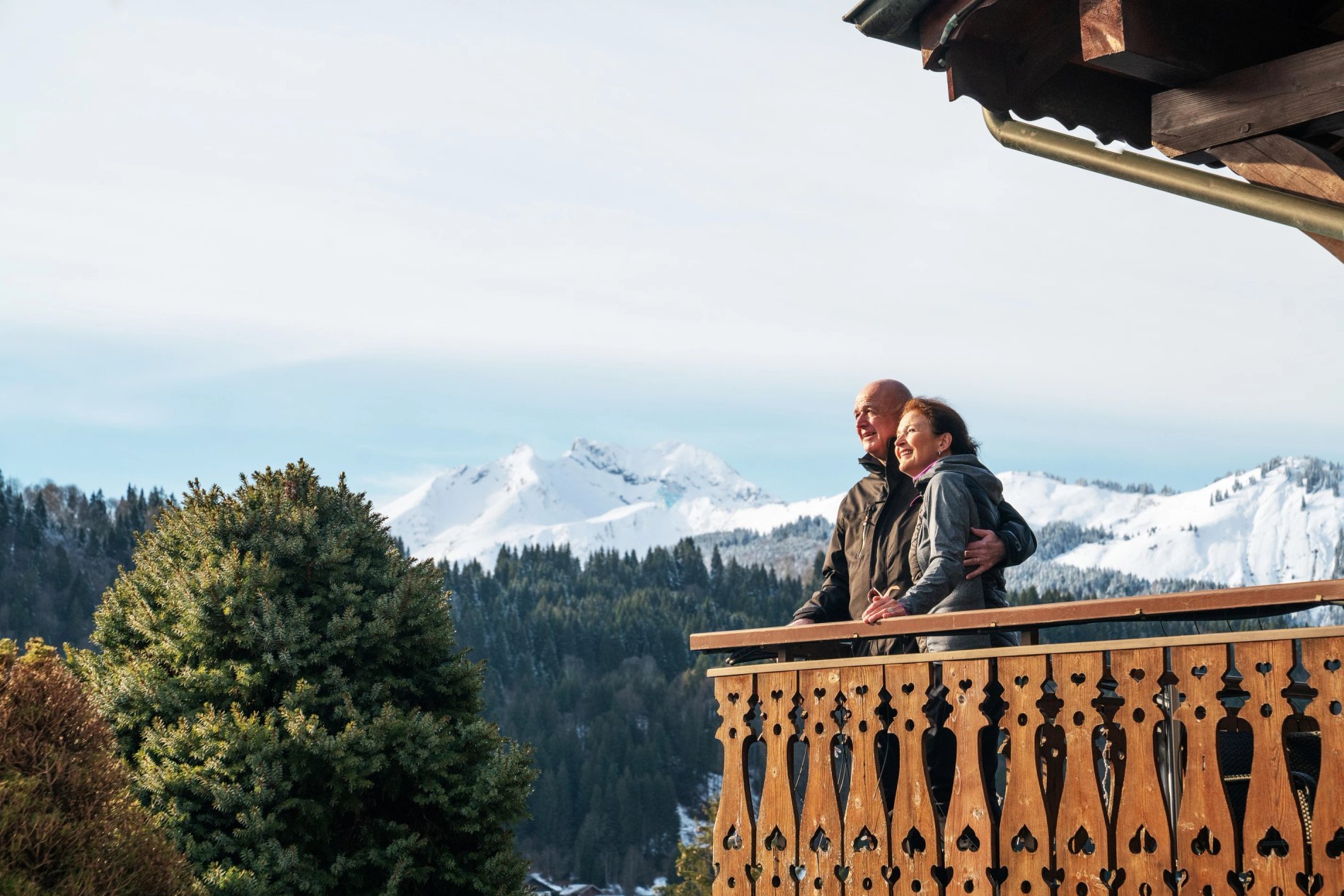 Jardin de l'hôtel le Dahu, avec vue sur les montagne, jardin fleuri