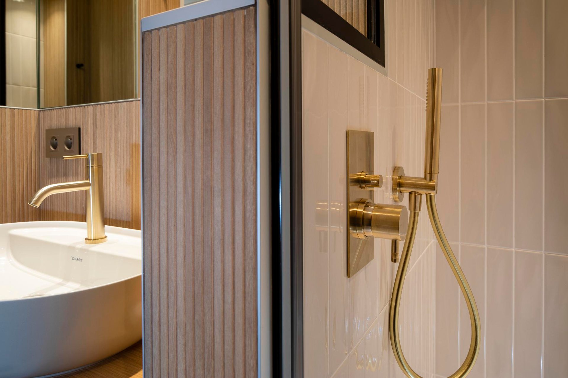 Hotel Beige Classic Room Bathroom Shower