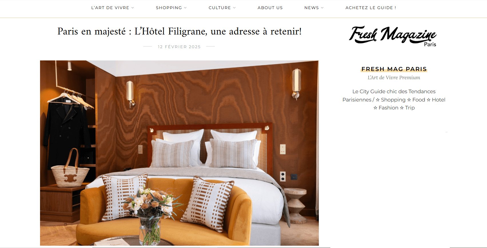 Filigrane Hotel | Articles presse