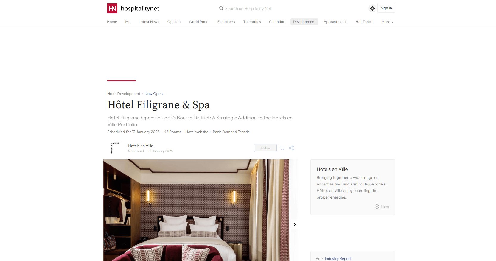 Filigrane Hotel | Articles presse