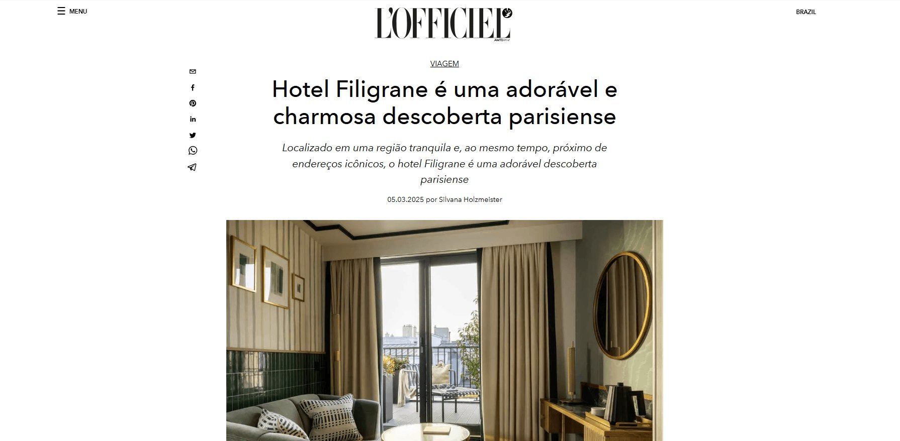 Filigrane Hotel | Articles presse