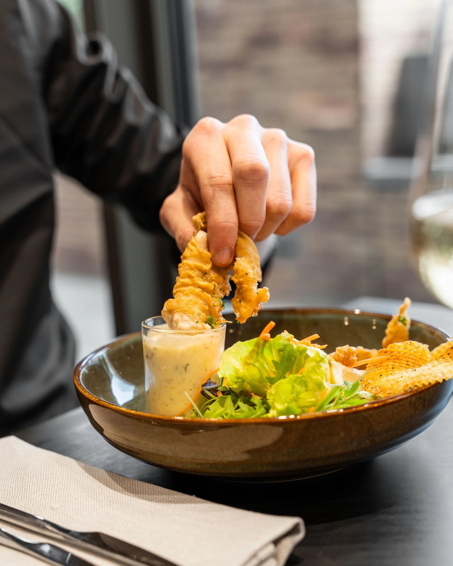 Anrichten im Speisesaal des B’Comme, Louvain-la-Neuve