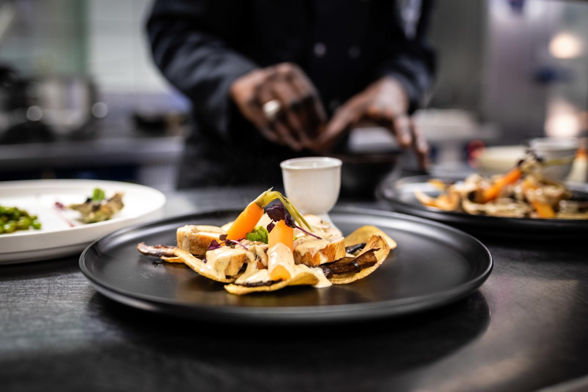 Plat gastronomique préparé par le chef au restaurant du Martin's Brussels EU