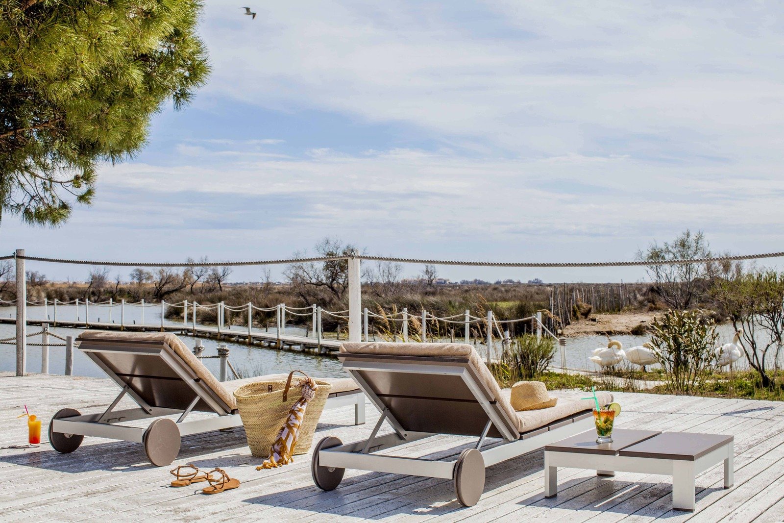 Boutique hôtel de luxe Camargue France - Mas de la Fouque – restaurant et piscine