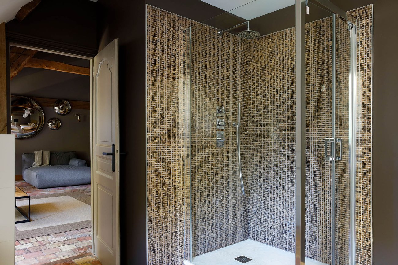 , Room Safran salle de bain guest house Manoir de la Plage