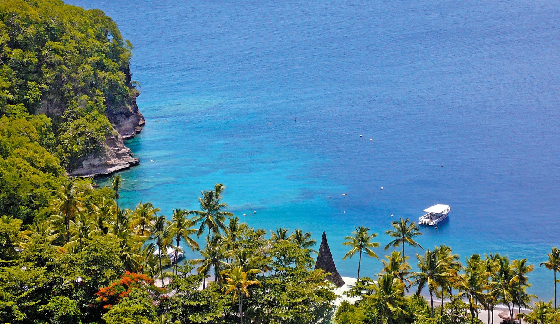 Resort de luxe romantique Anse Chastanet Resort 5* Sainte-Lucie Caraïbes plage paradisiaque
