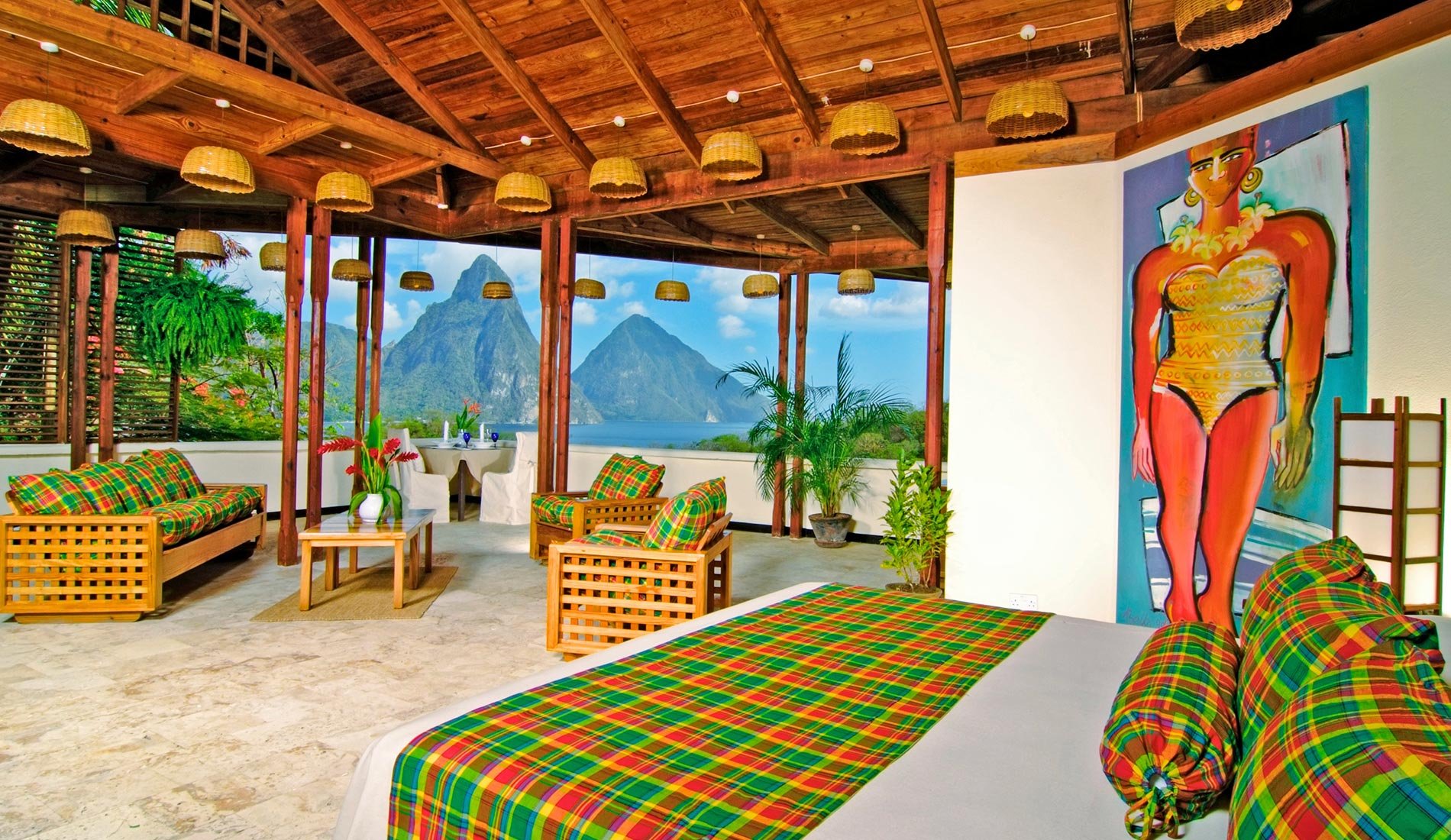 Luxury and romantic resort Anse Chastanet Resort 5 stars St Lucia Caribbean island bedroom