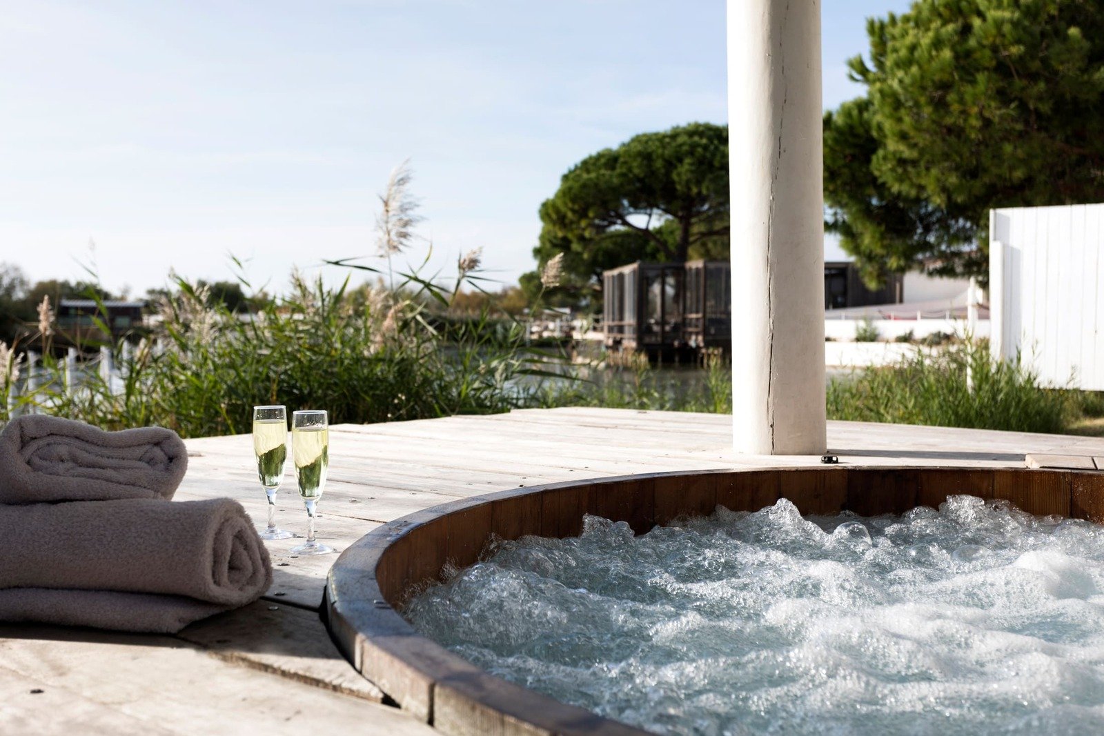 Luxury boutique hotel Mas de la Fouque 4* Saintes-Maries-de-la-Mer Camargue France – private jacuzzi with a view privatisation romantic stay